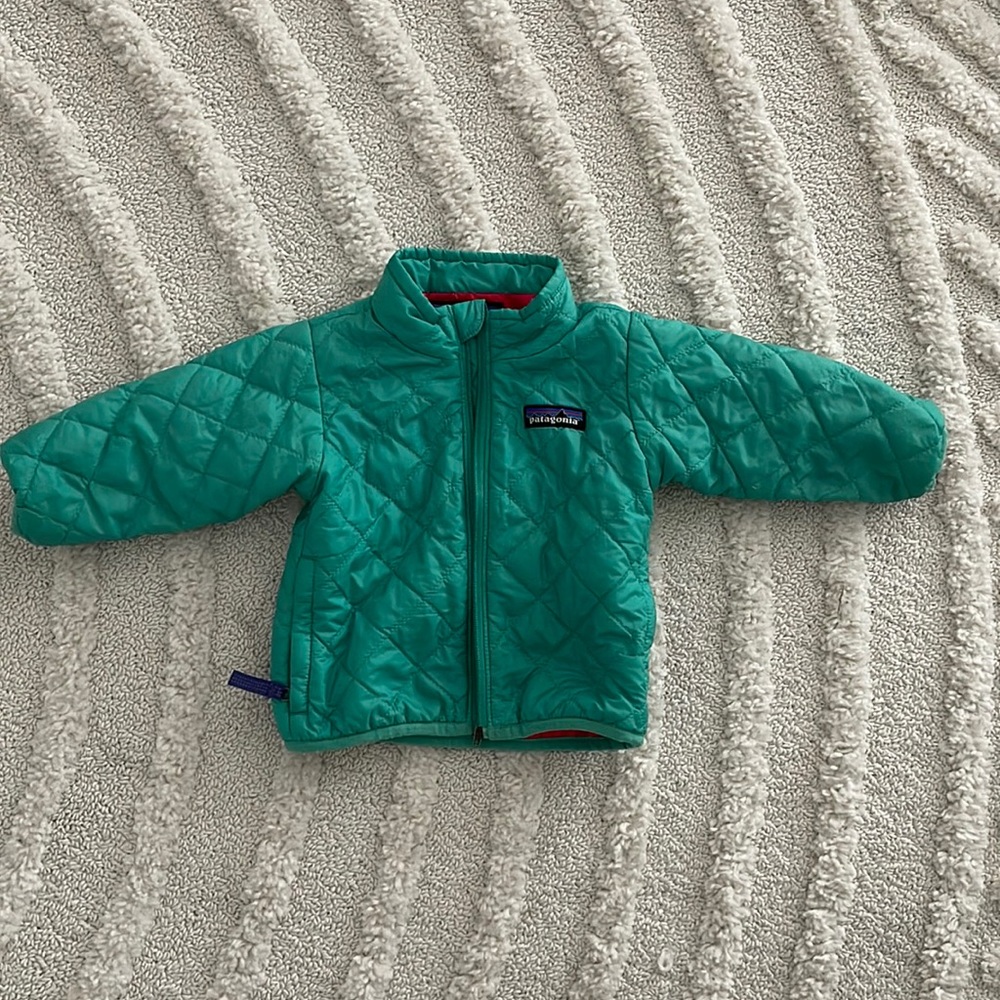 Green Patagonia baby jacket